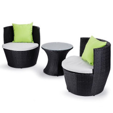 3 peças jardim exterior Rattan configuração